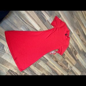 Mock neck short sleeve ripped dress